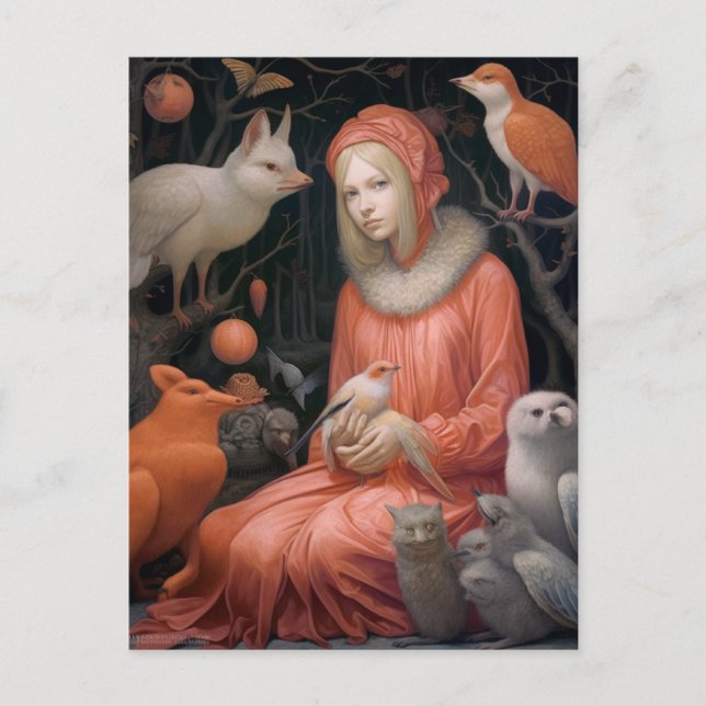 Cartão Postal Garota com a vida selvagem estranha e maluca (Frente)