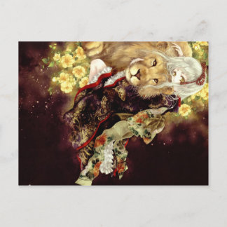 Cartão Postal garota com anime de leão