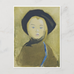 Cartão Postal Garota com Faixa Azul, Helene Schjerfbeck