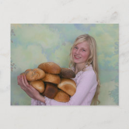 Cartão Postal Garota com pão