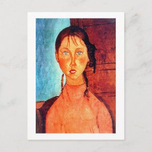 Cartão Postal Garota com rabo-de-porco, Modigliani