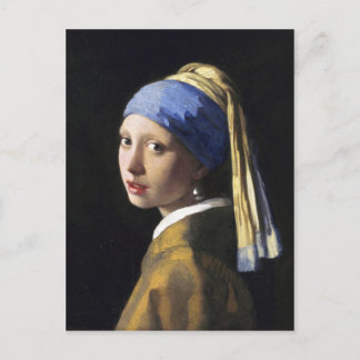 Cartão Postal Garota com um brinco de pérolas, Jan Vermeer