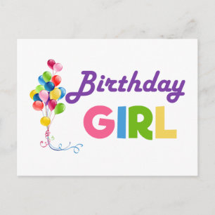 Cartão Postal Garota de Aniversário