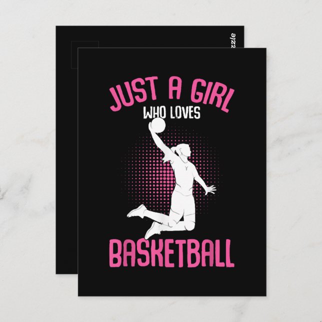 Cartão Postal Garota de Basquete Mulheres (Frente/Verso)