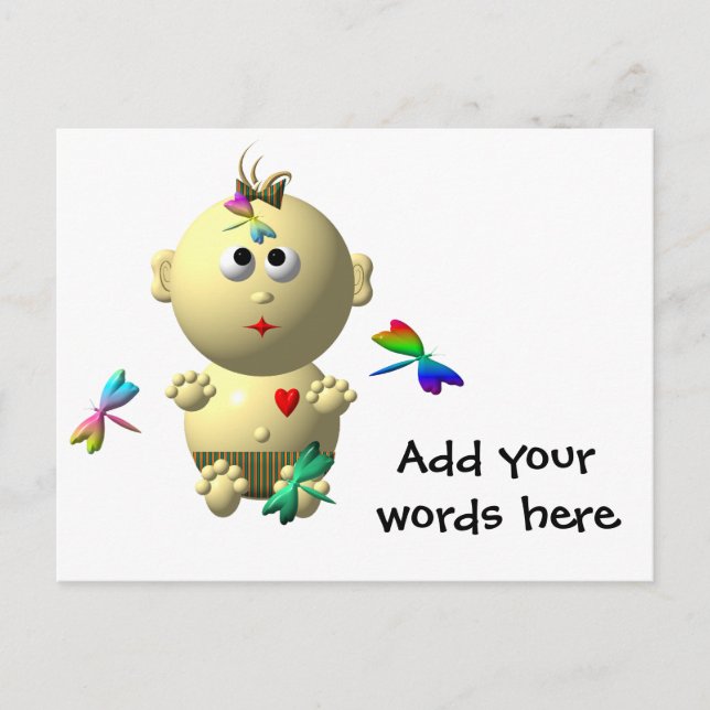 CARTÃO POSTAL GAROTA DE BEBÊ COM 4 DESENHOS (Frente)