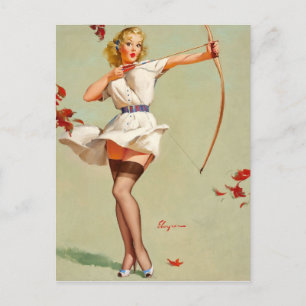 Cartão Postal Garota de Capa de Arquearia