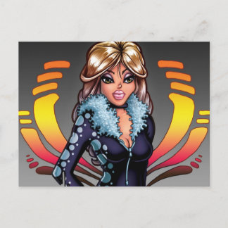 Cartão Postal Garota de Cartoon