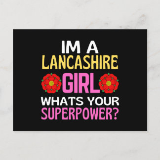 Cartão Postal Garota de Lancashire Qual é o Seu Superpoder Lanca