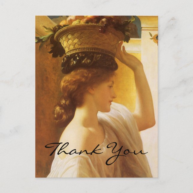 Cartão Postal Garota de Leighton com uma cesta de Fruta (Frente)