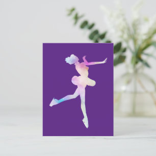 Cartão Postal Garota De Pé De Gelo Com Aquarela