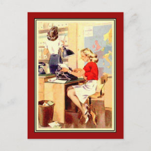 Cartão Postal Garota de Trabalho