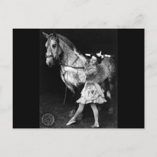Cartão Postal Garota do Circo com Cavalo, 1908