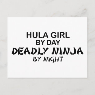 Cartão Postal Garota do Hula Ninja Mortal pela Noite