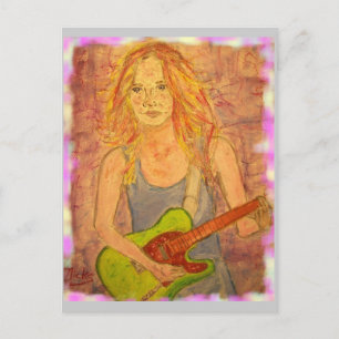 Cartão Postal Garota do violão