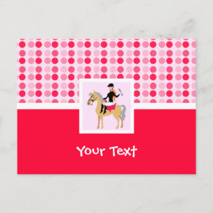 Cartão Postal Garota Equestre Bonita.