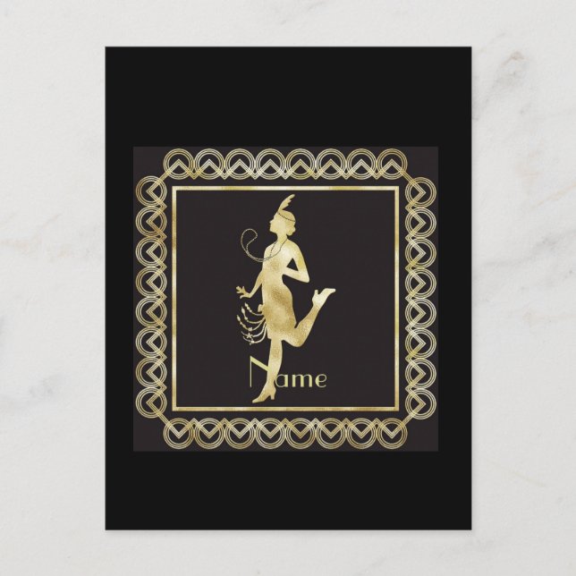 Cartão Postal Garota Flapper de 1920 Thunder_Cove (Frente)