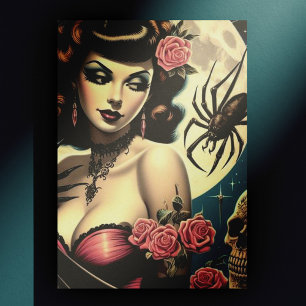 Cartão Postal Garota Gótico da Pintura