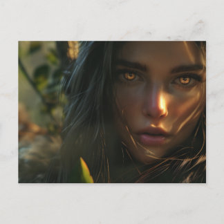 Cartão Postal Garota Guerreira na Selva 1