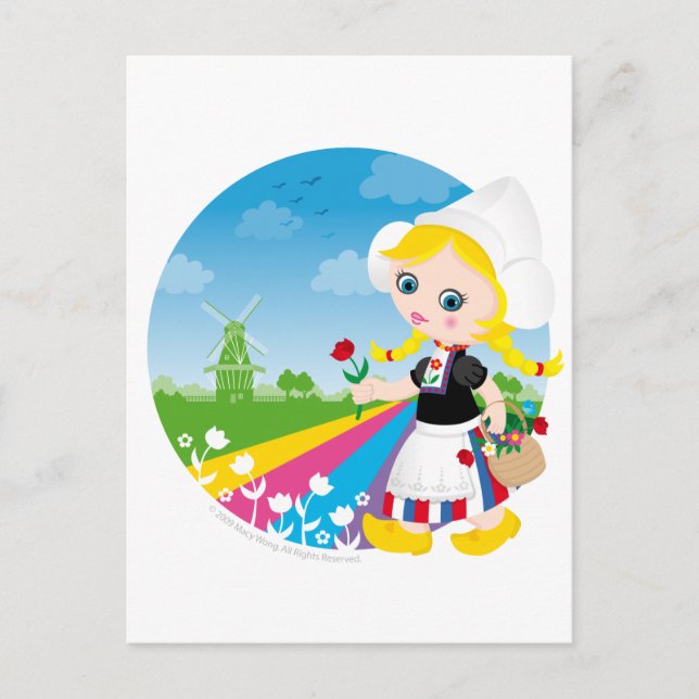 Cartão Postal Garota holandesa (Frente)