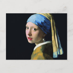 Cartão Postal Garota Jan Vermeer Com Arte Barroca De Pérola
