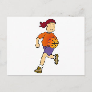 Cartão Postal Garota jogando basquete