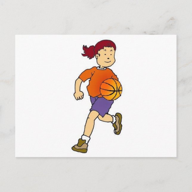 Cartão Postal Garota jogando basquete (Frente)
