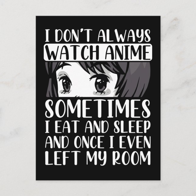 Cartão Postal Garota Otaku Fã de Anime Japonês Quadrinhos Mangá (Frente)