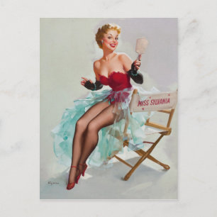 Cartão Postal Garota Pin-Up da Senhorita Silvânia