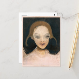 Cartão Postal Garota sorridente, Helene Schjerfbeck