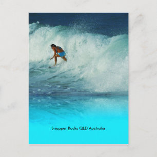 Cartão Postal Garota Surfista Snapper Rocks QLD Au