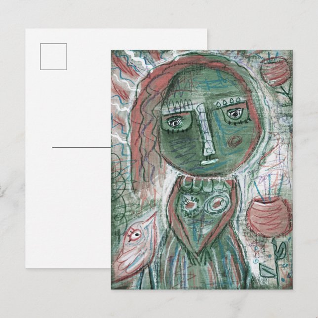 Cartão Postal Garota Verde (Frente/Verso)