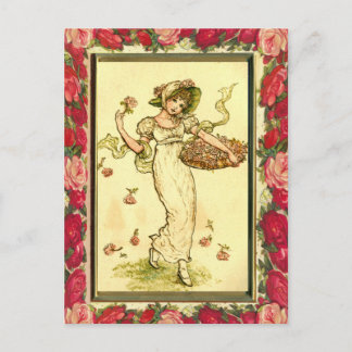 Cartão Postal Garota Vitoriana