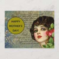 Garota Vitoriana Glamor com Rosa vermelha