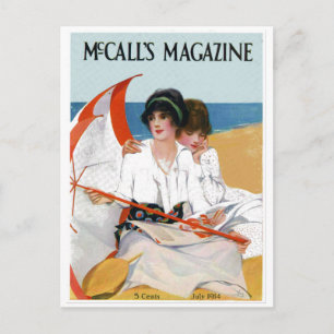 Cartão Postal Garotas Antigas na Praia