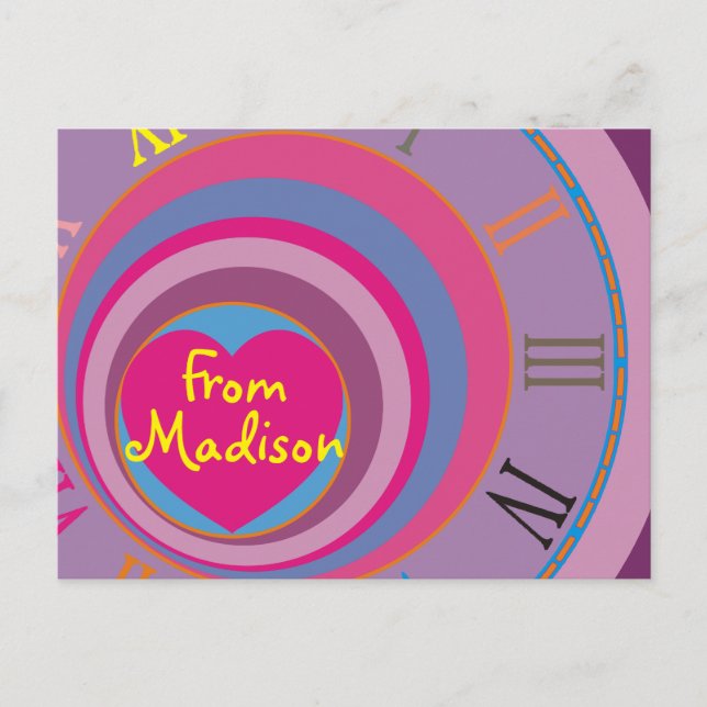 Cartão Postal Garotas bonito circulam crianças arte bonitinha (Frente)