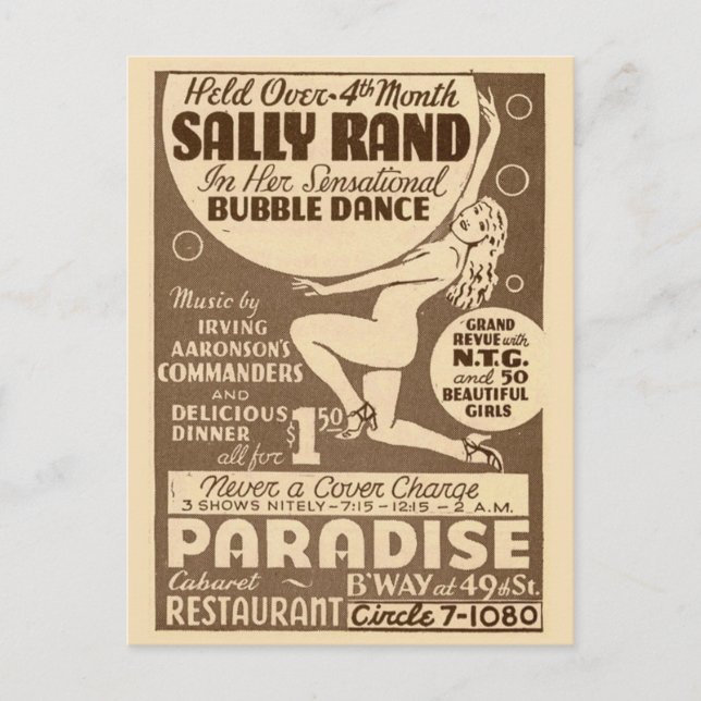 Cartão Postal Garotas dançantes Dançarinas Dança Vintage Flyer  (Frente)