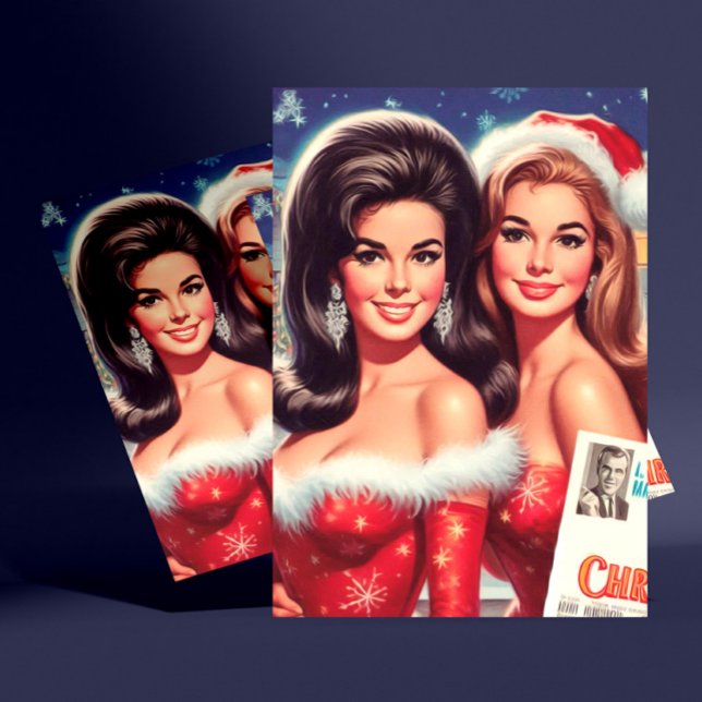 Cartão Postal Garotas de Natal Vintage (Criador carregado)
