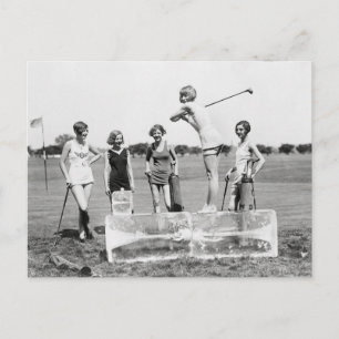 Cartão Postal Garotas Flapper Jogando Golfe, 1926