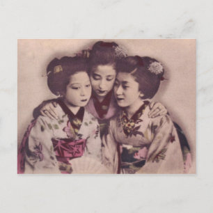 Cartão Postal Garotas geisha japonesas, 1900