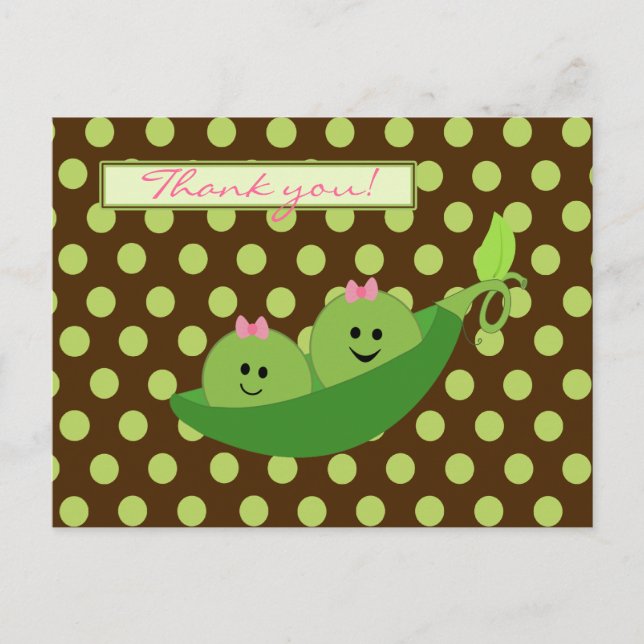 Cartão Postal Garotas gêmeas em um Chá de fraldas de Pod Obrigad (Frente)