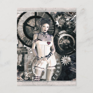 Cartão Postal Garotas Góticas Steampunk No Coração