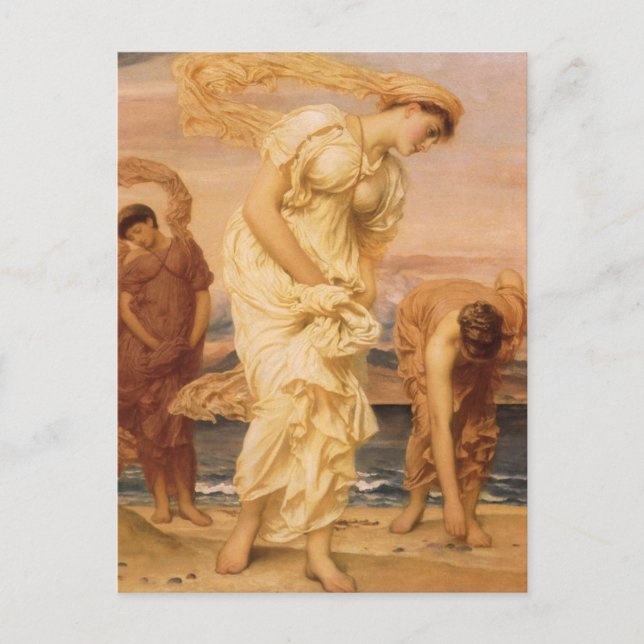 Cartão Postal Garotas Gregas Pegando Pedras De Lorde Leighton (Frente)