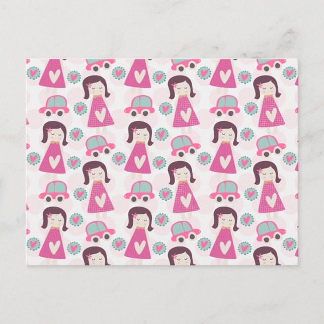 Cartão Postal Garotas indo a lugares (Frente)