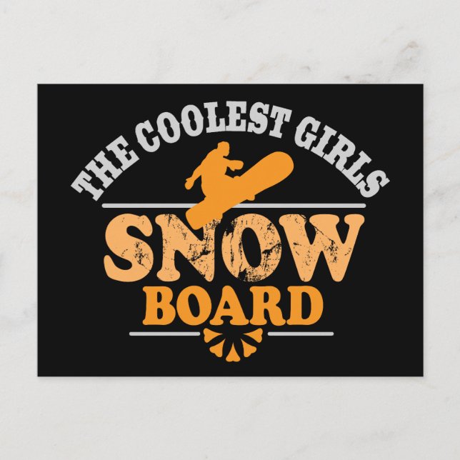 Cartão Postal Garotas Mais Incríveis de Snowboard (Frente)