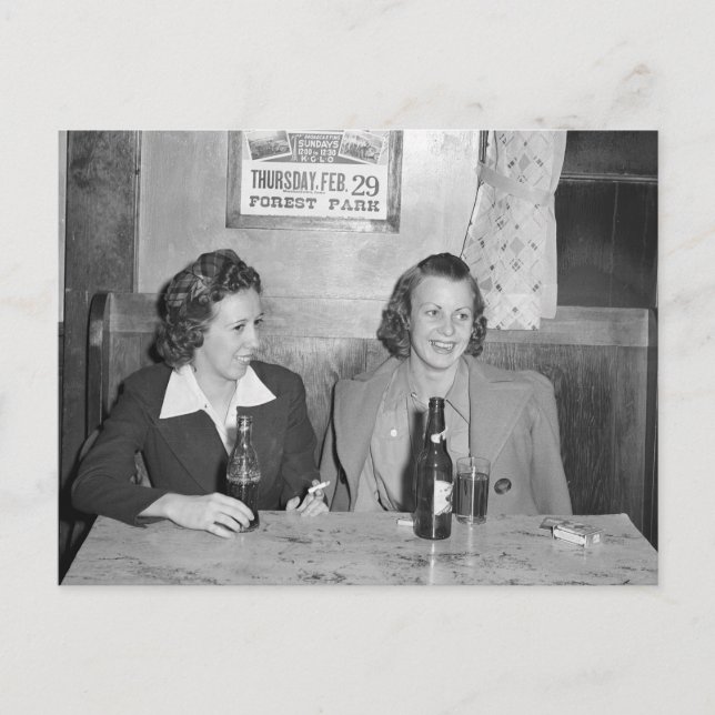 Cartão Postal Garotas no Bar, 1940 (Frente)
