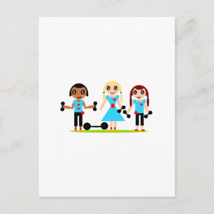 Cartão Postal Garotas podem levantar