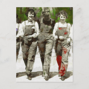 Cartão Postal Garotas Vintage - Arte Divertida e Feminista