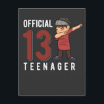 Cartão Postal Garoto Adolescente Oficial Dabbing 13º Aniversário<br><div class="desc">Ideias Perfeitas de Aniversário para Meninos. Surpresa Incrível para seu filho,  neto e filho de treze anos. Roupa de Festa Oficial de 13º Aniversário para Adolescente para sobrinho de 13 anos.</div>