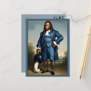 Cartão Postal Garoto Azul Engraçado Paródia
