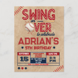 Cartão Postal Garoto de aniversário de beisebol
